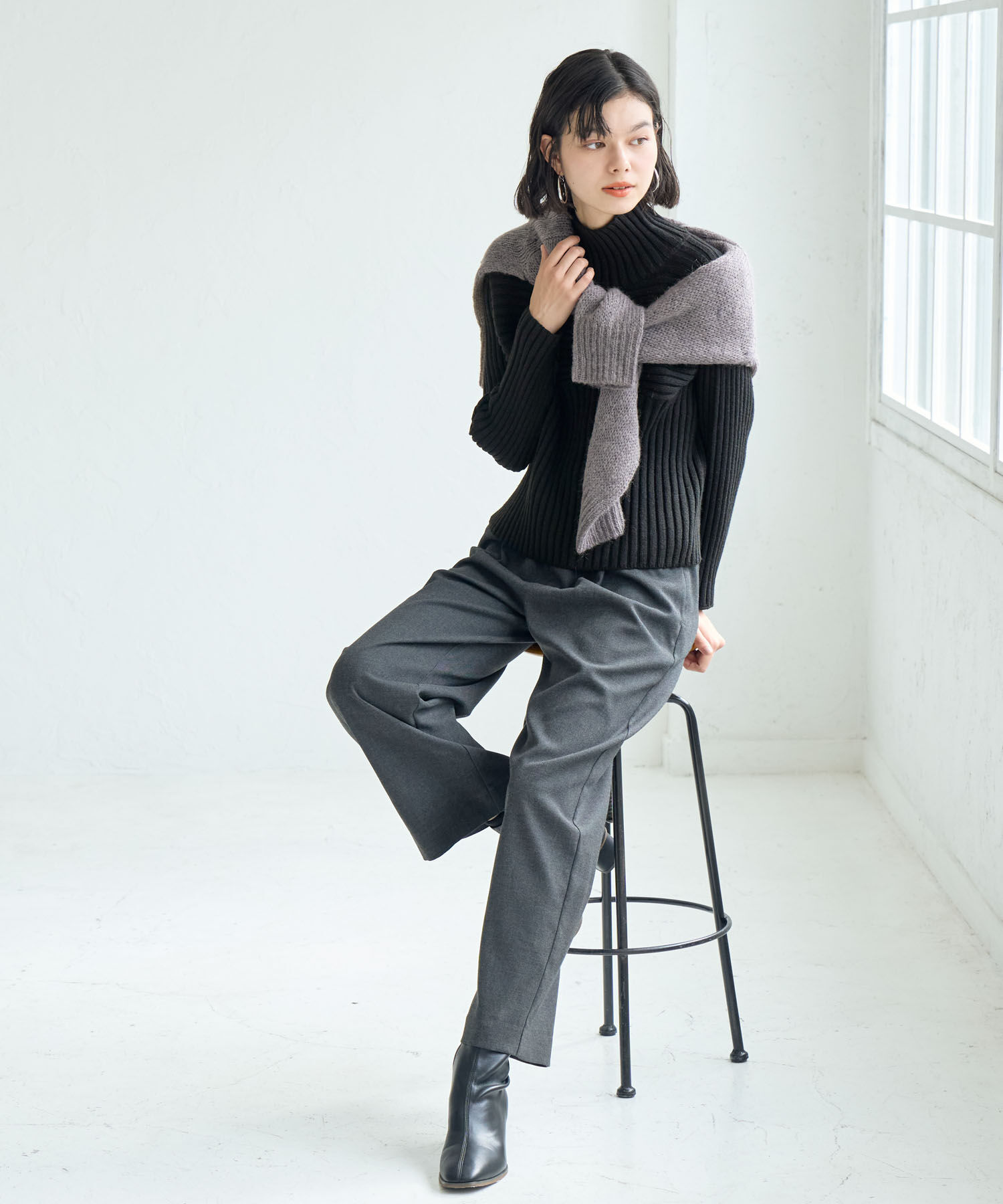 Rope&rsquo;Picnic「【WEB限定カラーあり】アソートリブ切り替えニットプルオーバー/リンクコーデ・新色追加」|ニット・セーター|