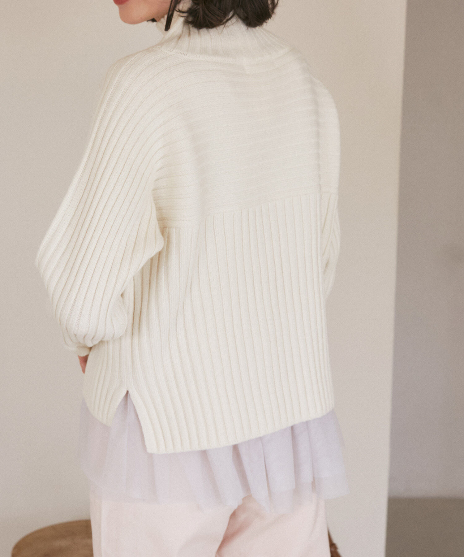 Rope&rsquo;Picnic「【WEB限定カラーあり】アソートリブ切り替えニットプルオーバー/リンクコーデ・新色追加」|ニット・セーター|