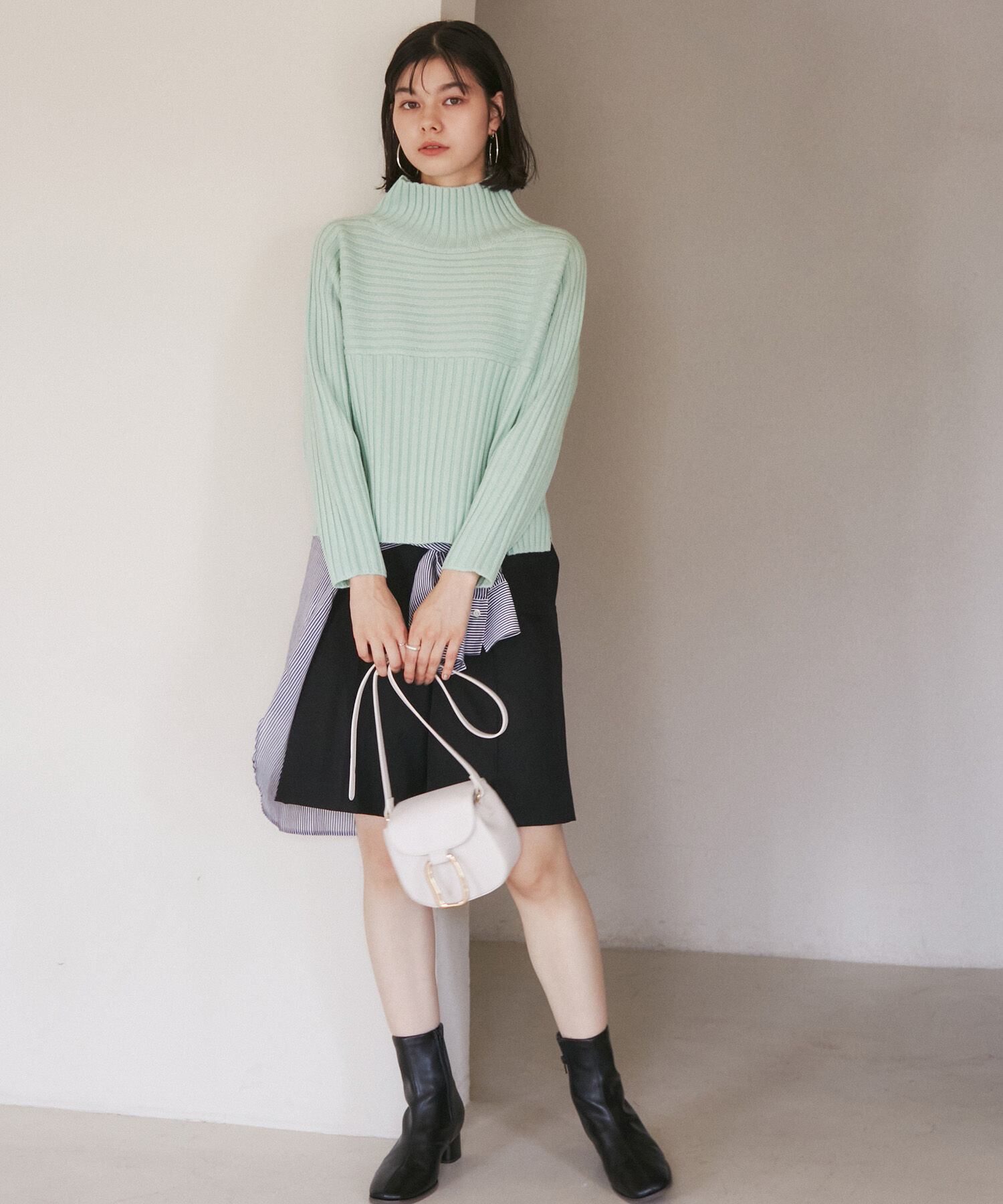 Rope&rsquo;Picnic「【WEB限定カラーあり】アソートリブ切り替えニットプルオーバー/リンクコーデ・新色追加」|ニット・セーター|