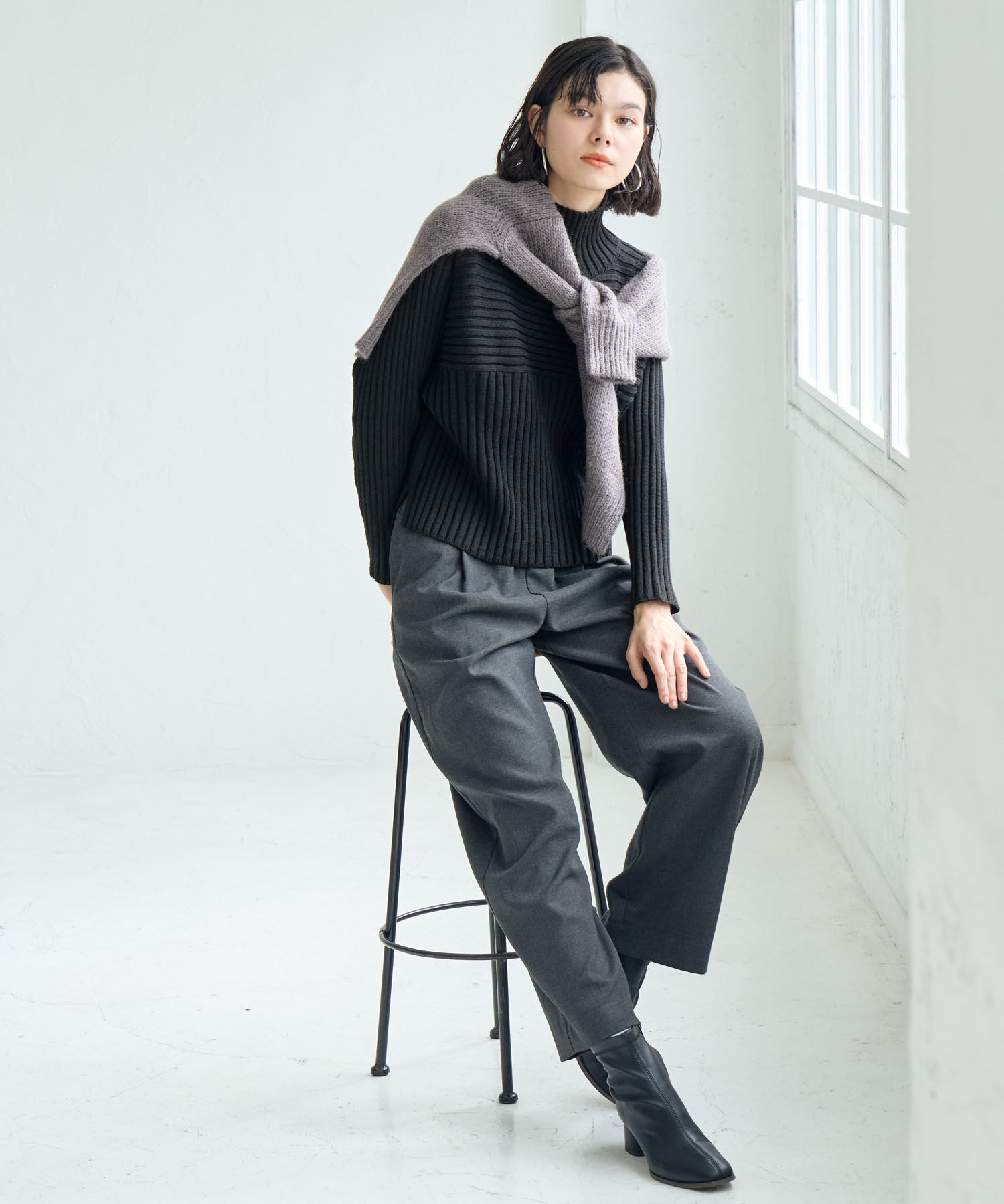 Rope&rsquo;Picnic「【WEB限定カラーあり】アソートリブ切り替えニットプルオーバー/リンクコーデ・新色追加」|ニット・セーター|