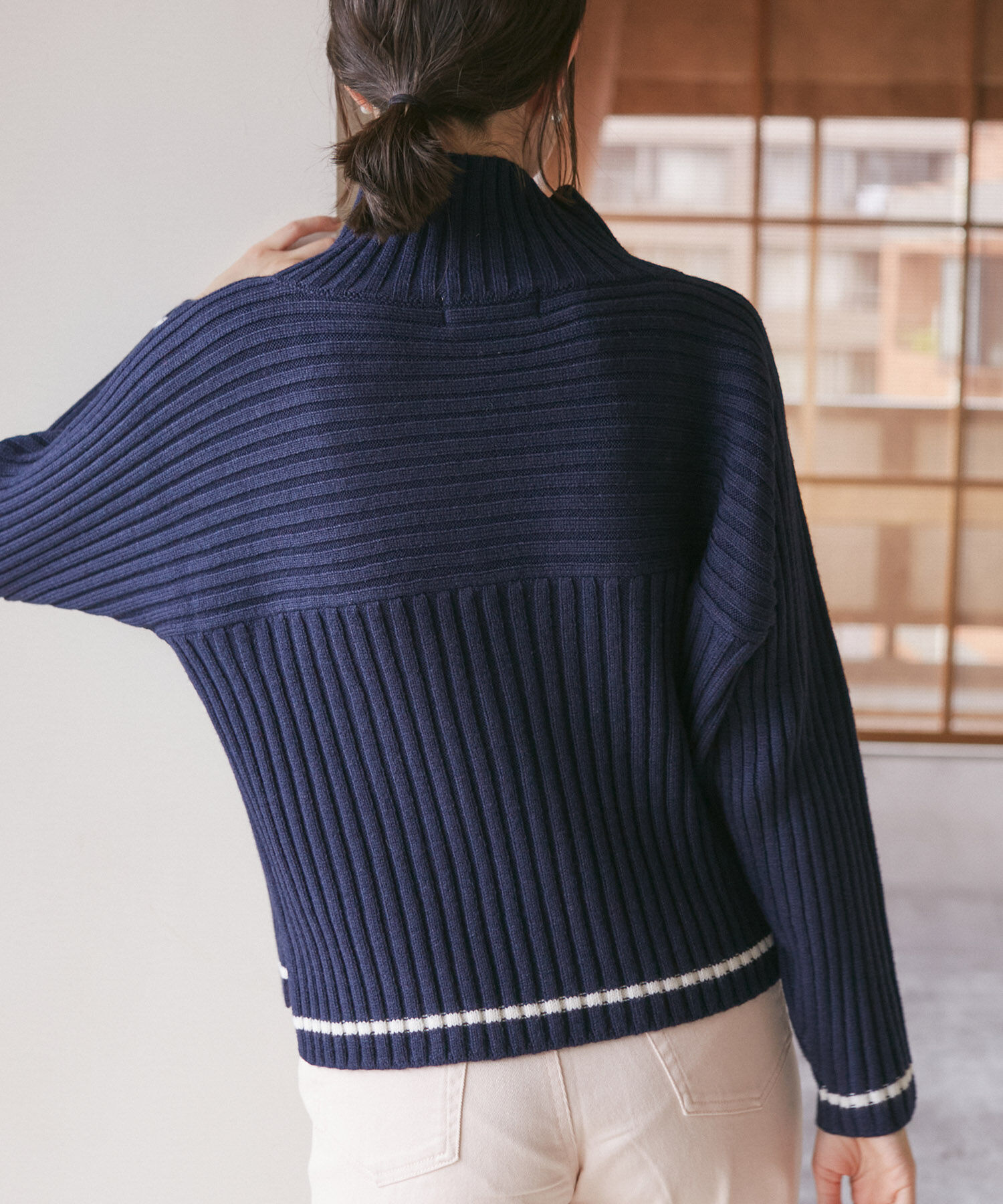 Rope&rsquo;Picnic「【WEB限定カラーあり】アソートリブ切り替えニットプルオーバー/リンクコーデ・新色追加」|ニット・セーター|