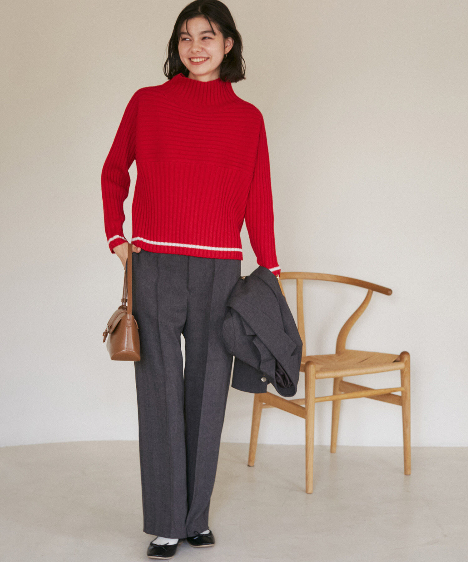 Rope&rsquo;Picnic「【WEB限定カラーあり】アソートリブ切り替えニットプルオーバー/リンクコーデ・新色追加」|ニット・セーター|