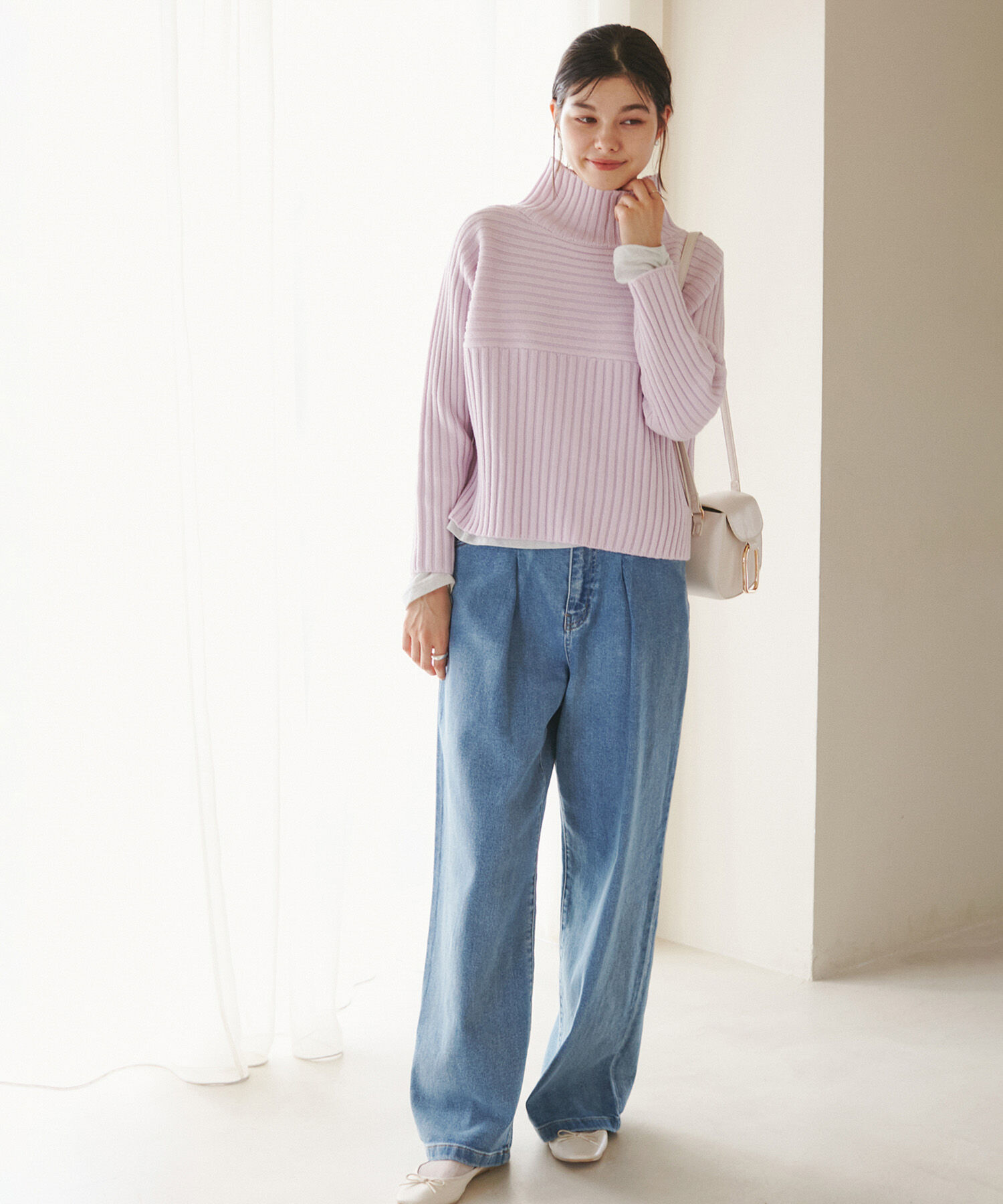 Rope&rsquo;Picnic「【WEB限定カラーあり】アソートリブ切り替えニットプルオーバー/リンクコーデ・新色追加」|ニット・セーター|