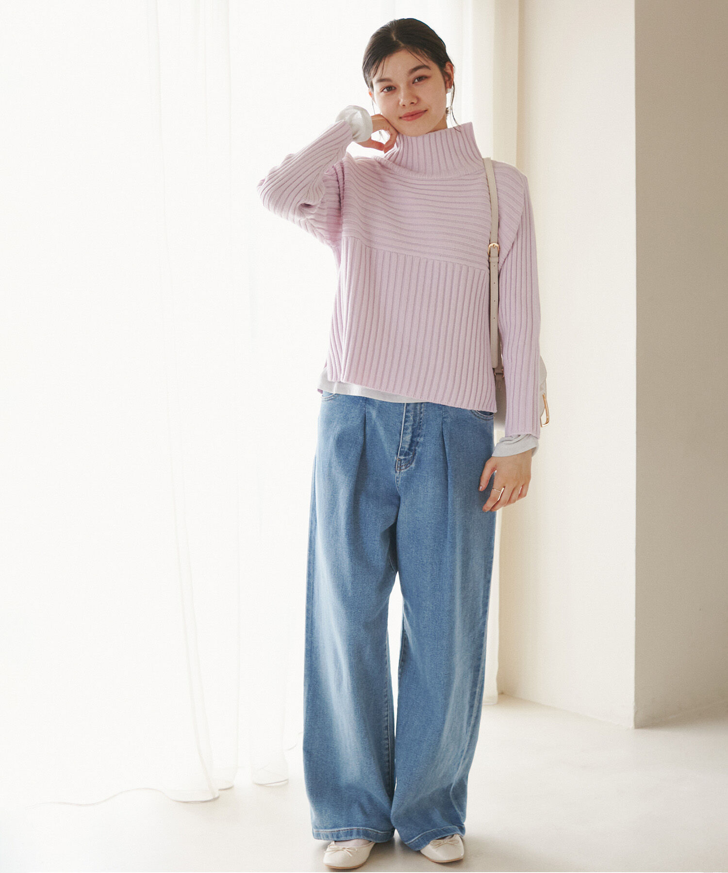 Rope&rsquo;Picnic「【WEB限定カラーあり】アソートリブ切り替えニットプルオーバー/リンクコーデ・新色追加」|ニット・セーター|