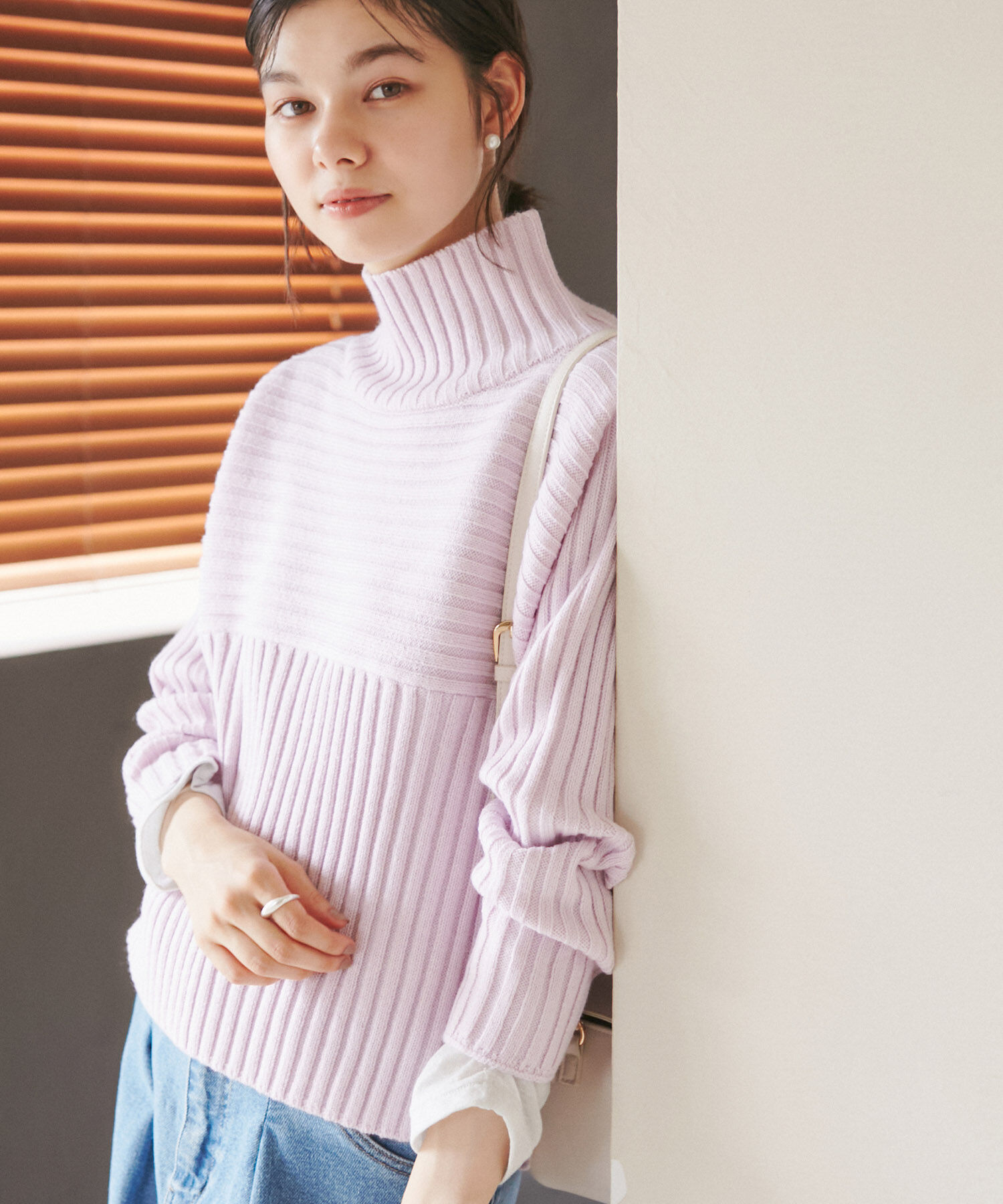 Rope&rsquo;Picnic「【WEB限定カラーあり】アソートリブ切り替えニットプルオーバー/リンクコーデ・新色追加」|ニット・セーター|