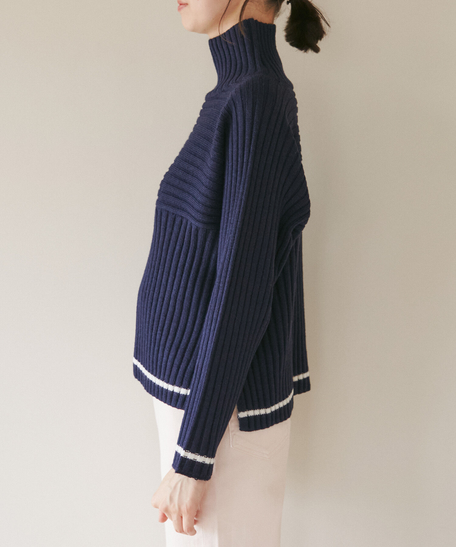 Rope&rsquo;Picnic「【WEB限定カラーあり】アソートリブ切り替えニットプルオーバー/リンクコーデ・新色追加」|ニット・セーター|