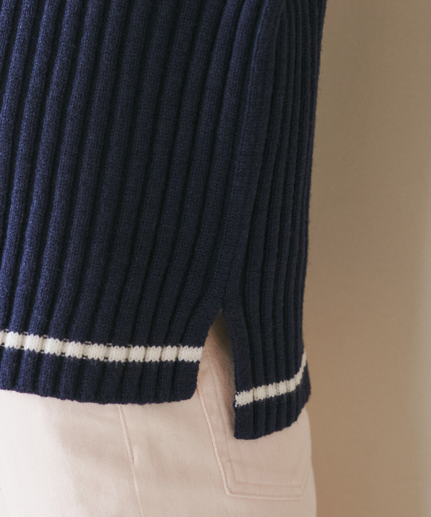 Rope&rsquo;Picnic「【WEB限定カラーあり】アソートリブ切り替えニットプルオーバー/リンクコーデ・新色追加」|ニット・セーター|