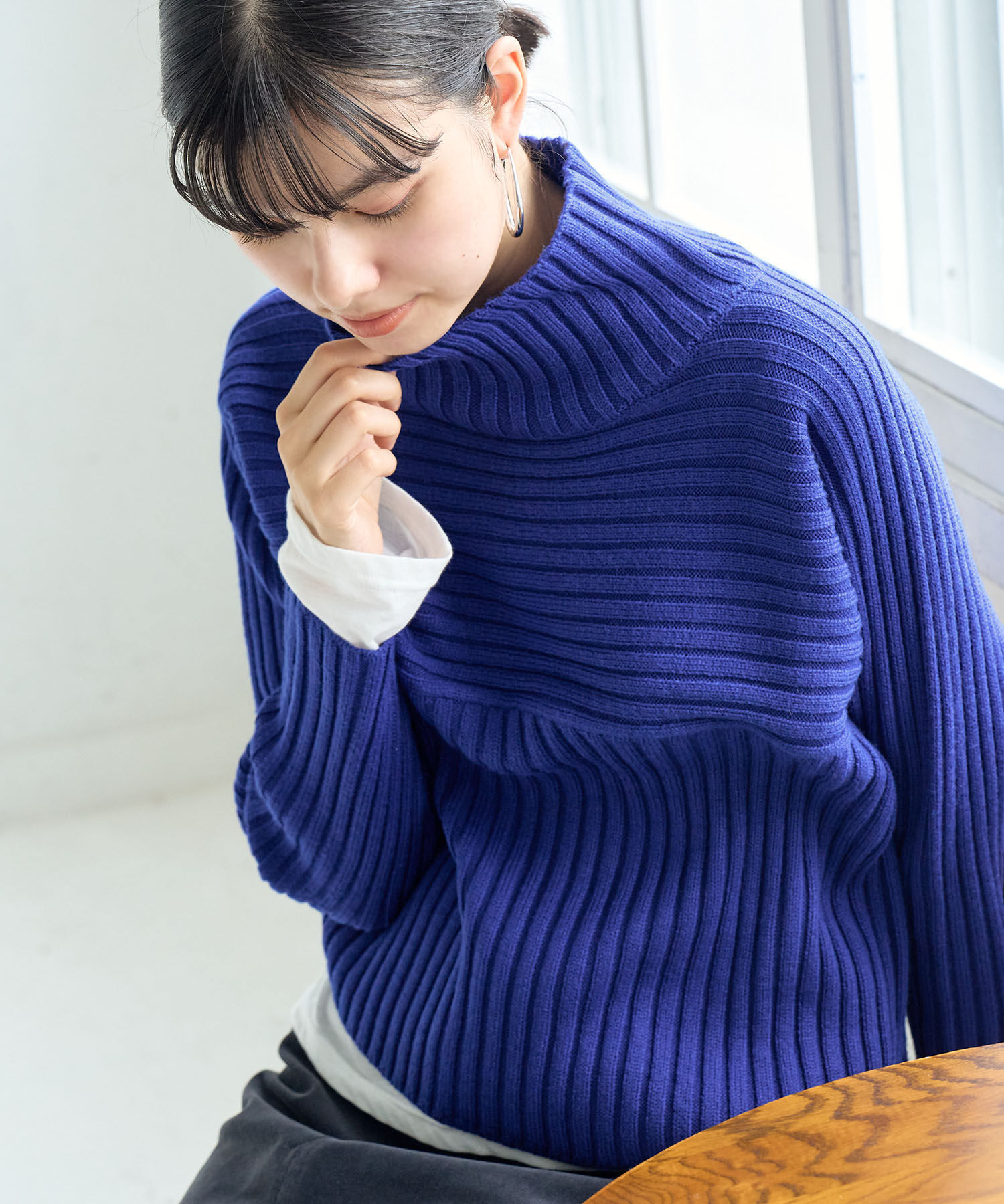 Rope&rsquo;Picnic「【WEB限定カラーあり】アソートリブ切り替えニットプルオーバー/リンクコーデ・新色追加」|ニット・セーター|