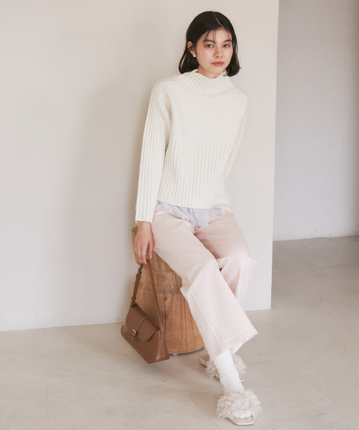 Rope&rsquo;Picnic「【WEB限定カラーあり】アソートリブ切り替えニットプルオーバー/リンクコーデ・新色追加」|ニット・セーター|