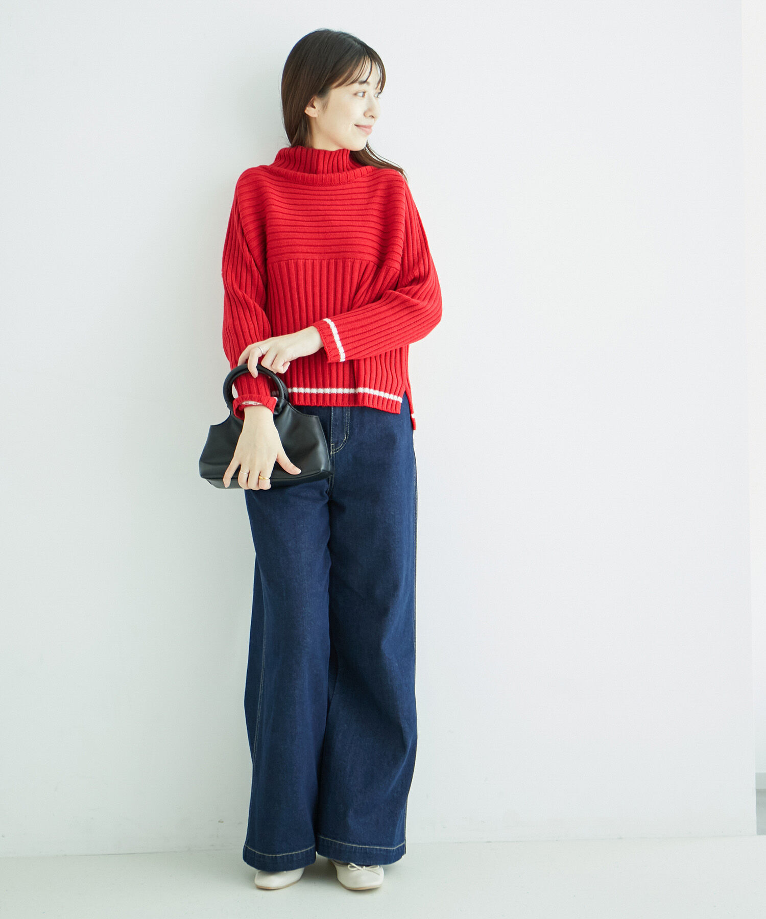 Rope&rsquo;Picnic「【WEB限定カラーあり】アソートリブ切り替えニットプルオーバー/リンクコーデ・新色追加」|ニット・セーター|