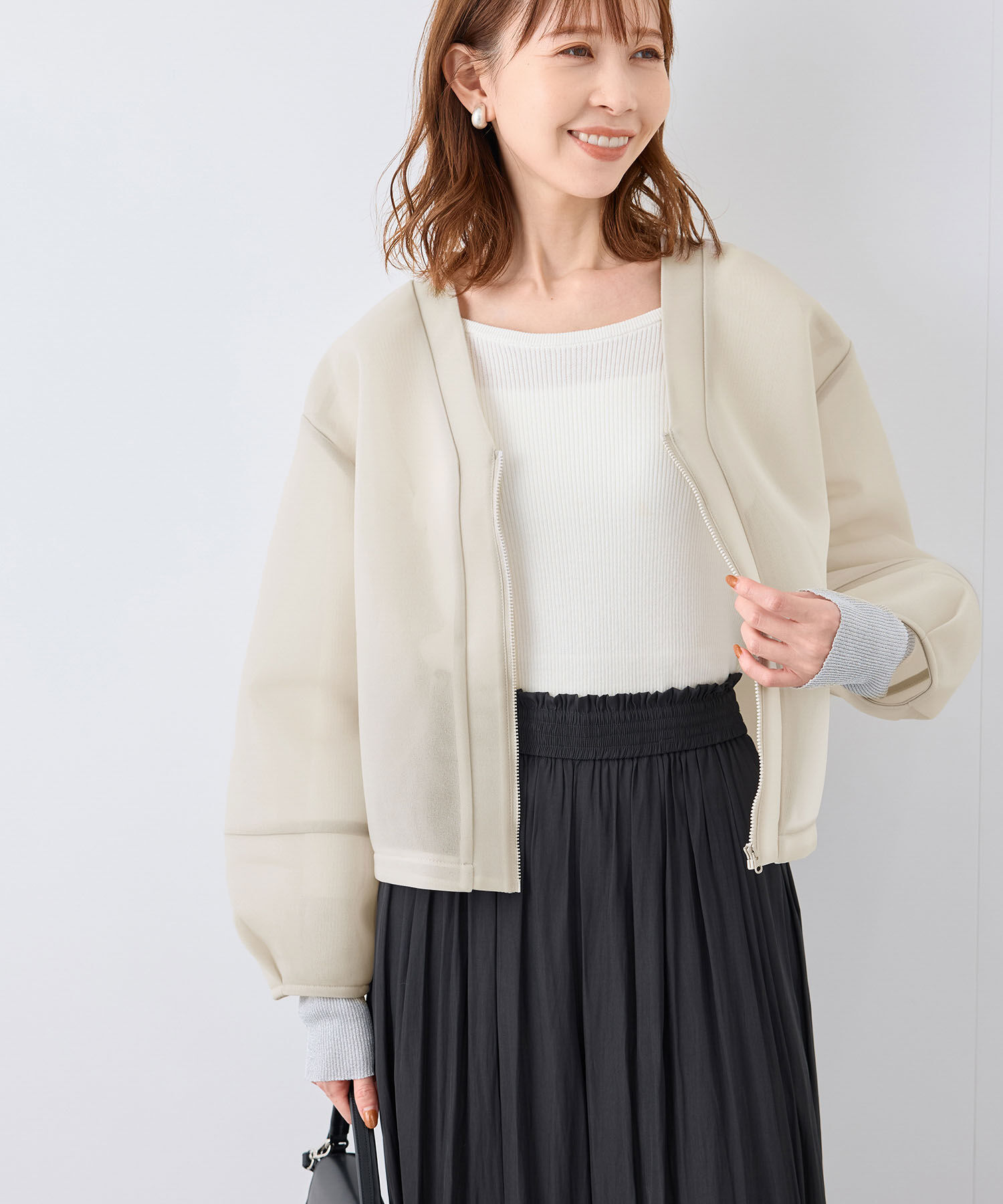 Rope&rsquo;Picnic「シアーダンボールブルゾン」|ブルゾン・スタジャン|グレー系(09)