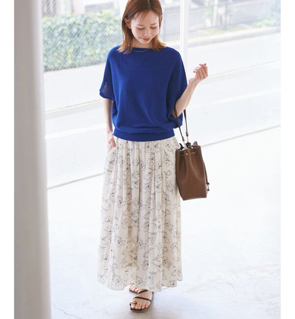 Rope&rsquo;Picnic「【UVカット・吸水速乾・遮熱】Comfort Seriesコンフォートシリーズ/二の腕が隠れるニット」|ニット・セーター|