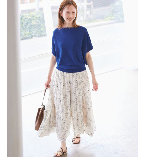 Rope&rsquo;Picnic「【UVカット・吸水速乾・遮熱】Comfort Seriesコンフォートシリーズ/二の腕が隠れるニット」|ニット・セーター|