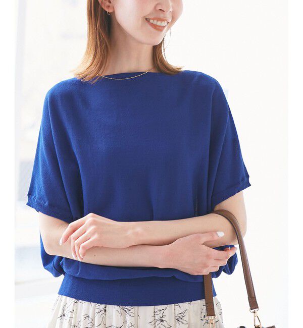 Rope&rsquo;Picnic「【UVカット・吸水速乾・遮熱】Comfort Seriesコンフォートシリーズ/二の腕が隠れるニット」|ニット・セーター|