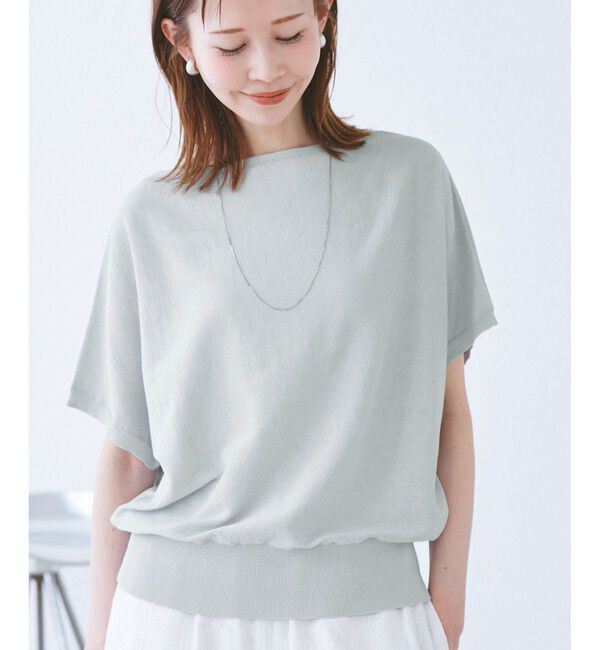 Rope&rsquo;Picnic「【UVカット・吸水速乾・遮熱】Comfort Seriesコンフォートシリーズ/二の腕が隠れるニット」|ニット・セーター|