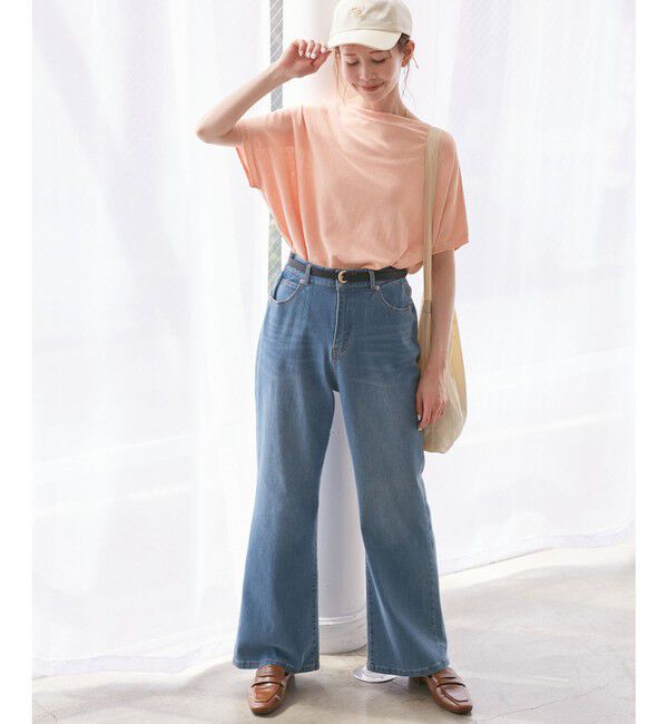 Rope&rsquo;Picnic「【UVカット・吸水速乾・遮熱】Comfort Seriesコンフォートシリーズ/二の腕が隠れるニット」|ニット・セーター|