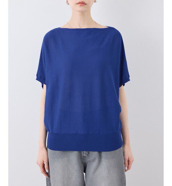 Rope&rsquo;Picnic「【UVカット・吸水速乾・遮熱】Comfort Seriesコンフォートシリーズ/二の腕が隠れるニット」|ニット・セーター|