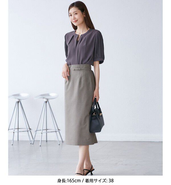 Rope&rsquo;Picnic「【UV対応】【リネンライク・シリーズ】アイラインスカート/通勤・セットアップ対応」|スカート|