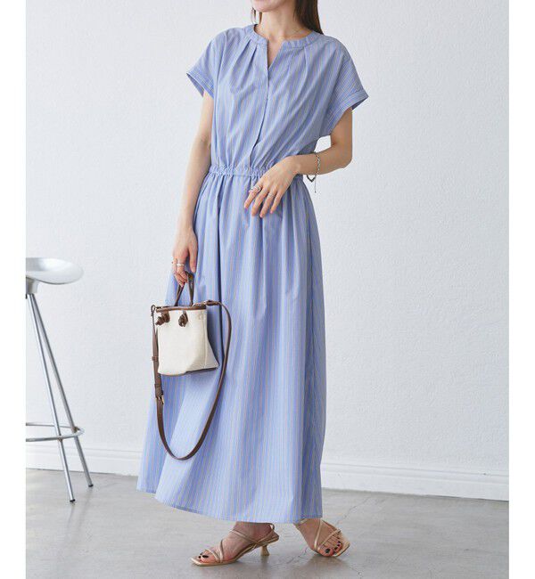 Rope&rsquo;Picnic「【UVカット・接触冷感・イージーケア】スキッパーシャツワンピース」|ワンピース|
