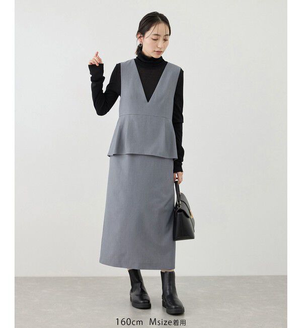 Rope&rsquo;Picnic「レイヤード風ペプラムジャンパースカート」|ワンピース|