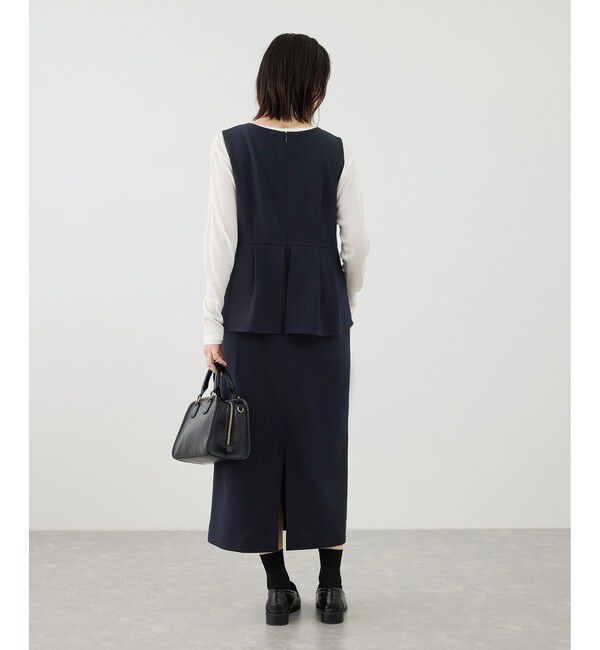 Rope&rsquo;Picnic「レイヤード風ペプラムジャンパースカート」|ワンピース|