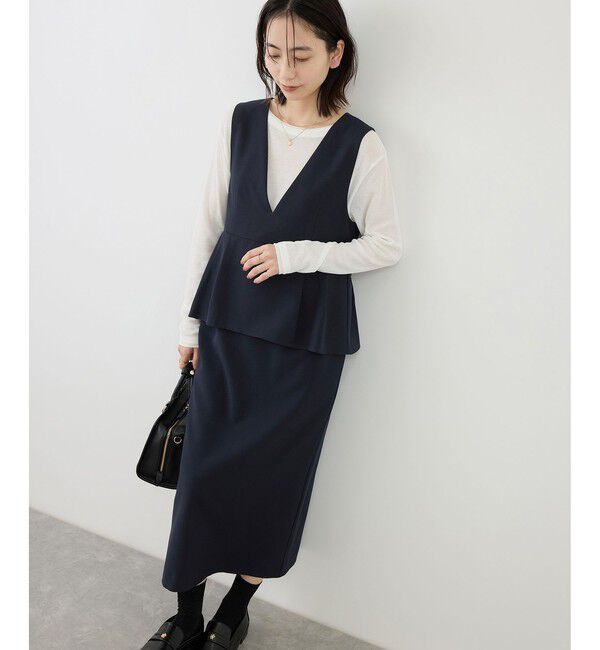 Rope&rsquo;Picnic「レイヤード風ペプラムジャンパースカート」|ワンピース|