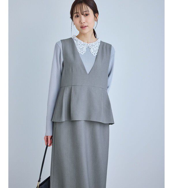 Rope&rsquo;Picnic「レイヤード風ペプラムジャンパースカート」|ワンピース|