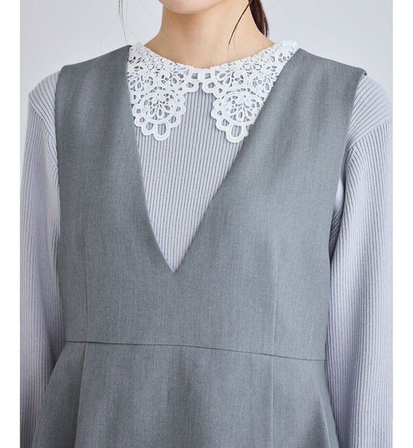 Rope&rsquo;Picnic「レイヤード風ペプラムジャンパースカート」|ワンピース|