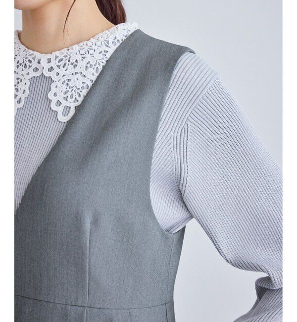 Rope&rsquo;Picnic「レイヤード風ペプラムジャンパースカート」|ワンピース|