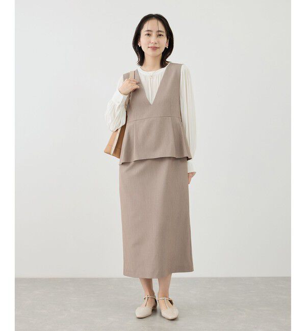 Rope&rsquo;Picnic「レイヤード風ペプラムジャンパースカート」|ワンピース|