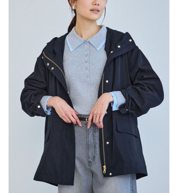 Rope&rsquo;Picnic「ミドル丈マウンテンパーカー スプリングコート/撥水・花粉ガード」|その他|ネイビー(40)