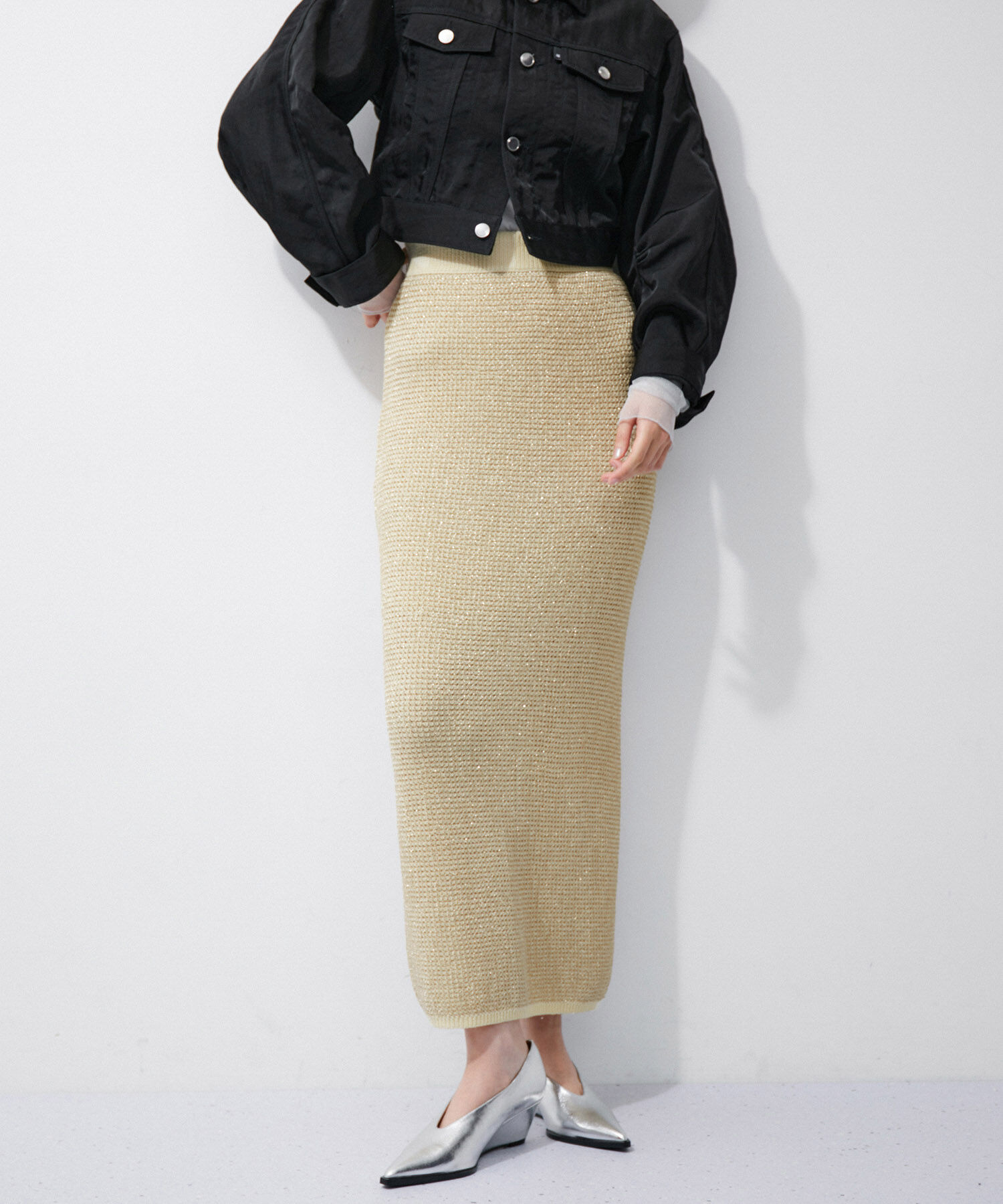 ADAM ET ROPE'「ラメパターンニットスカート」|スカート|