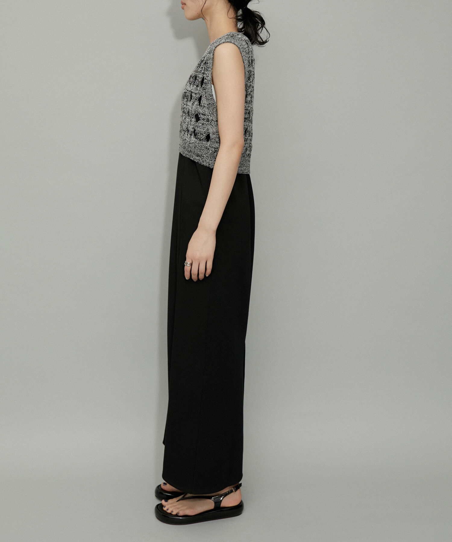 ADAM ET ROPE'「【再入荷・WEB限定・セットアイテム】パターンニットジレコンビワンピース」|ワンピース|