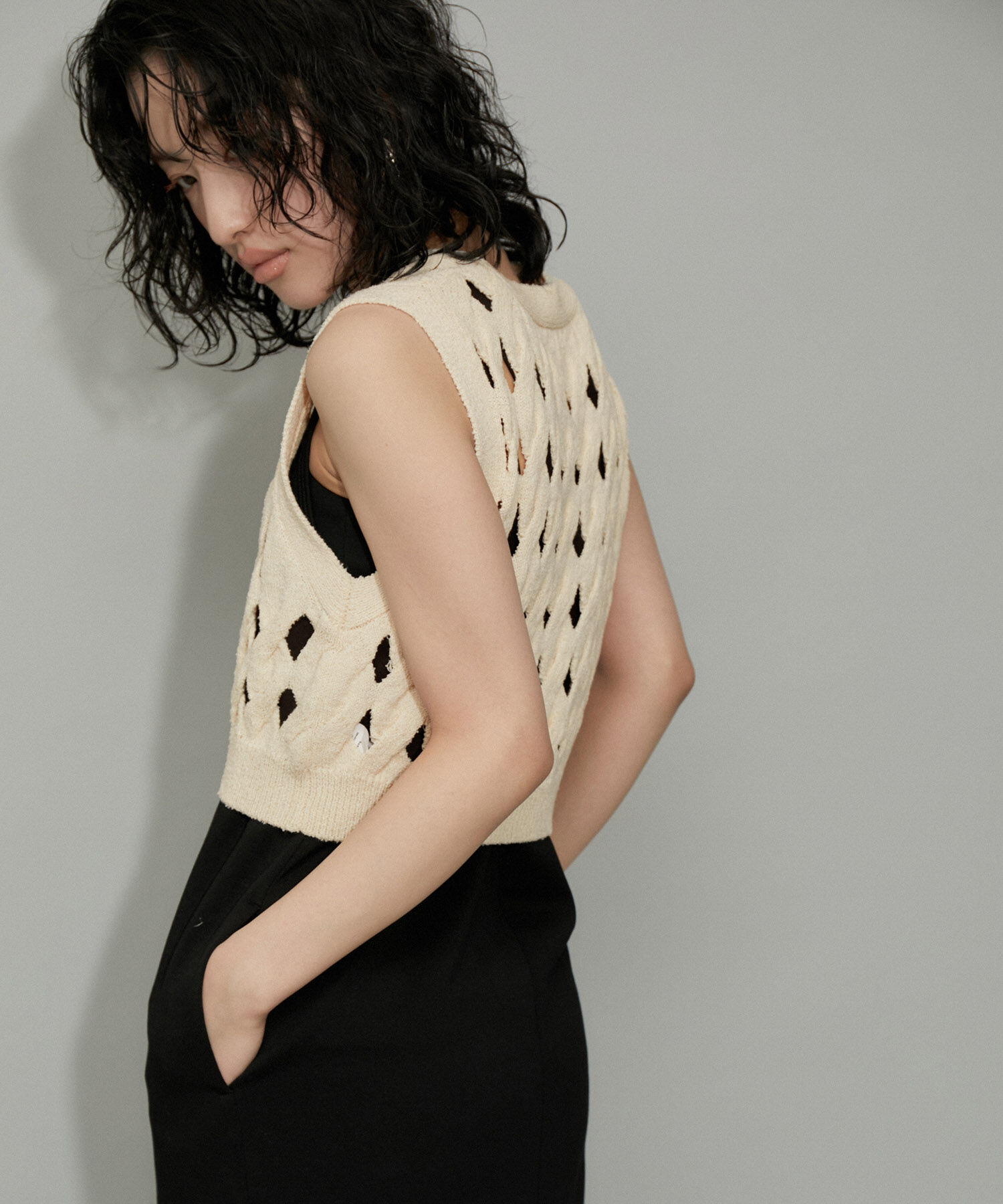 ADAM ET ROPE'「【再入荷・WEB限定・セットアイテム】パターンニットジレコンビワンピース」|ワンピース|