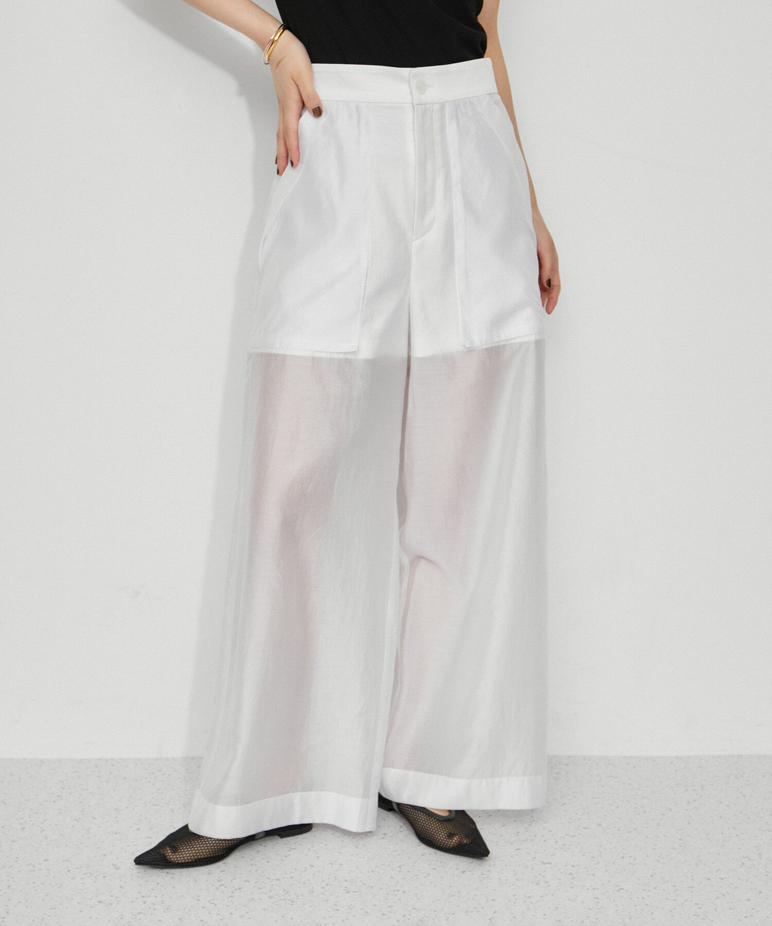ADAM ET ROPE'「シアーワークパンツ」|その他|ホワイト(10)