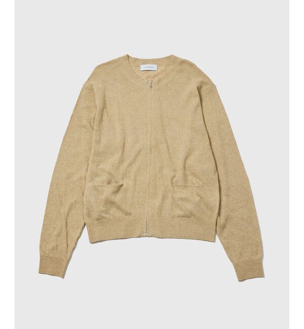 ADAM ET ROPE'「リネン コットン ジップ カーディガン / ロングシーズン着用可能」|カーディガン|ベージュ系(28)