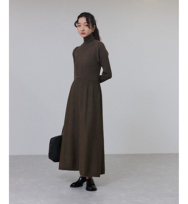 ADAM ET ROPE'「【WEB限定】MIXパターンニットワンピース」|ワンピース|