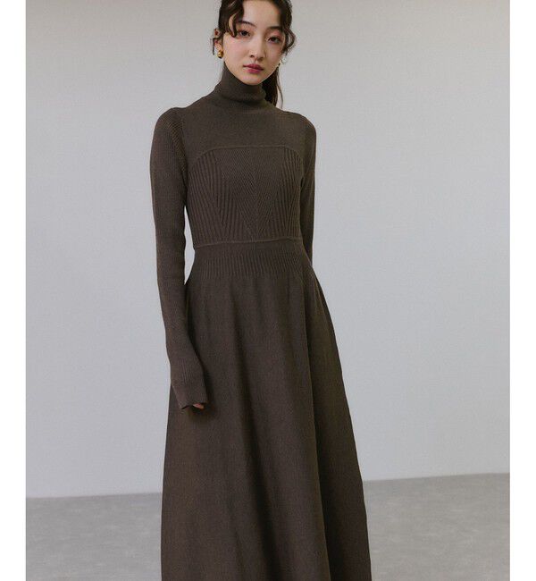 ADAM ET ROPE'「【WEB限定】MIXパターンニットワンピース」|ワンピース|