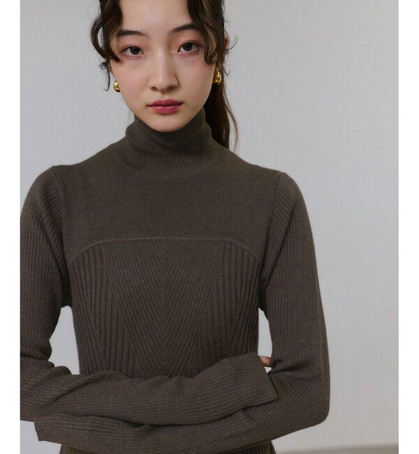 ADAM ET ROPE'「【WEB限定】MIXパターンニットワンピース」|ワンピース|