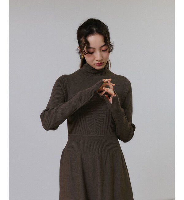 ADAM ET ROPE'「【WEB限定】MIXパターンニットワンピース」|ワンピース|