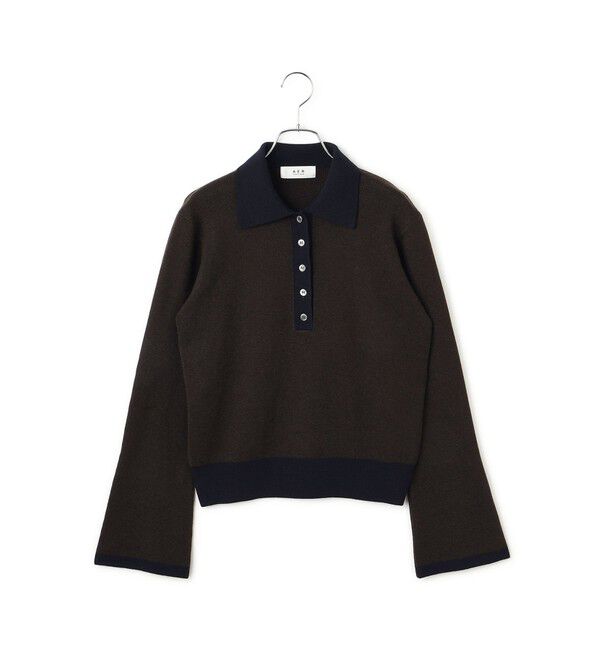 WEB限定】・【サステナブル】バイカラーポロニットプルオーバー（ADAM
