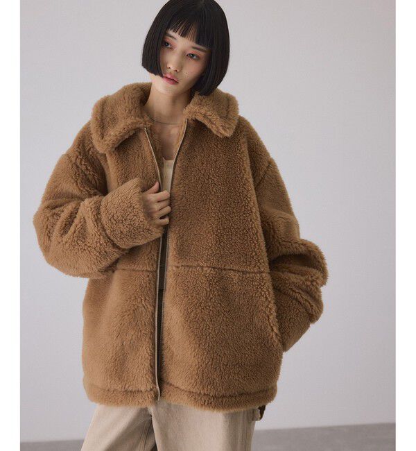 ADAM ET ROPE'「スウィッチングボアブルゾン」|ブルゾン・スタジャン|キャメル系(26)