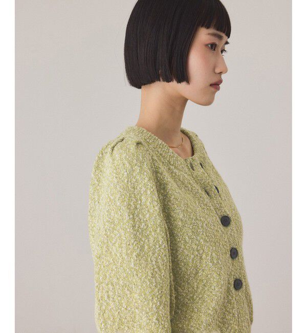 ADAM ET ROPE'「【サステナブル】カラーメランジパフスリーブカーディガン」|カーディガン|