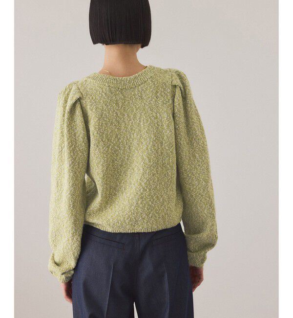 ADAM ET ROPE'「【サステナブル】カラーメランジパフスリーブカーディガン」|カーディガン|