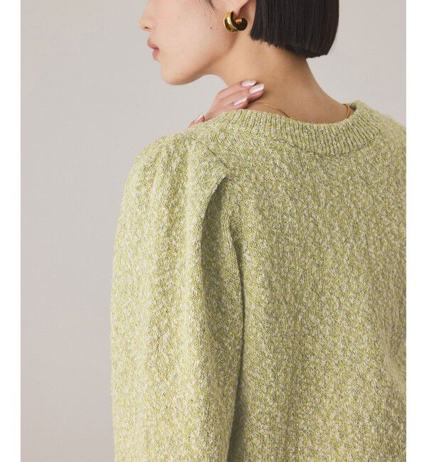 ADAM ET ROPE'「【サステナブル】カラーメランジパフスリーブカーディガン」|カーディガン|