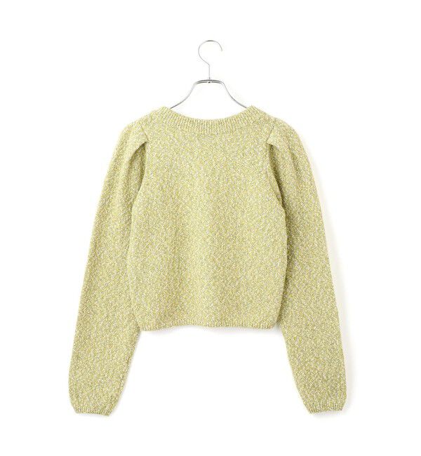 ADAM ET ROPE'「【サステナブル】カラーメランジパフスリーブカーディガン」|カーディガン|