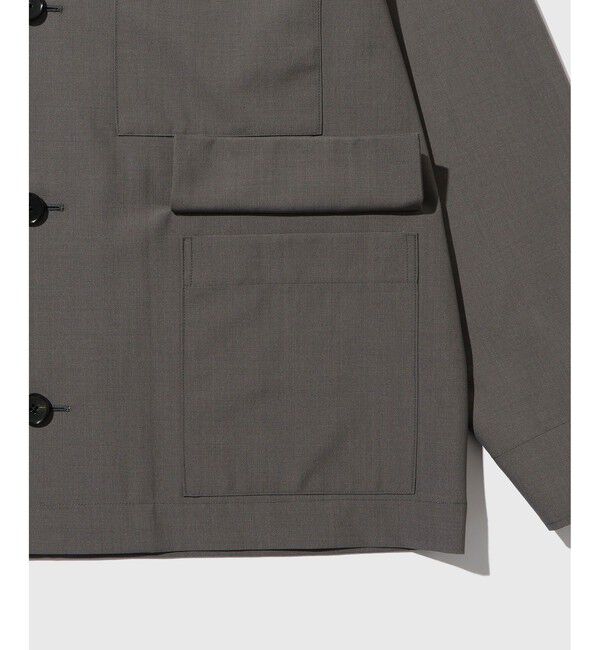 ADAM ET ROPE'「ドライウーステッドノーカラーカーディガン」|カーディガン|