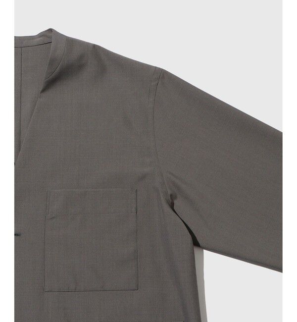 ADAM ET ROPE'「ドライウーステッドノーカラーカーディガン」|カーディガン|