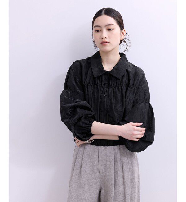 ADAM ET ROPE'「【WEB限定】ドロストネックギャザーブルゾン」|シャツ・ブラウス|