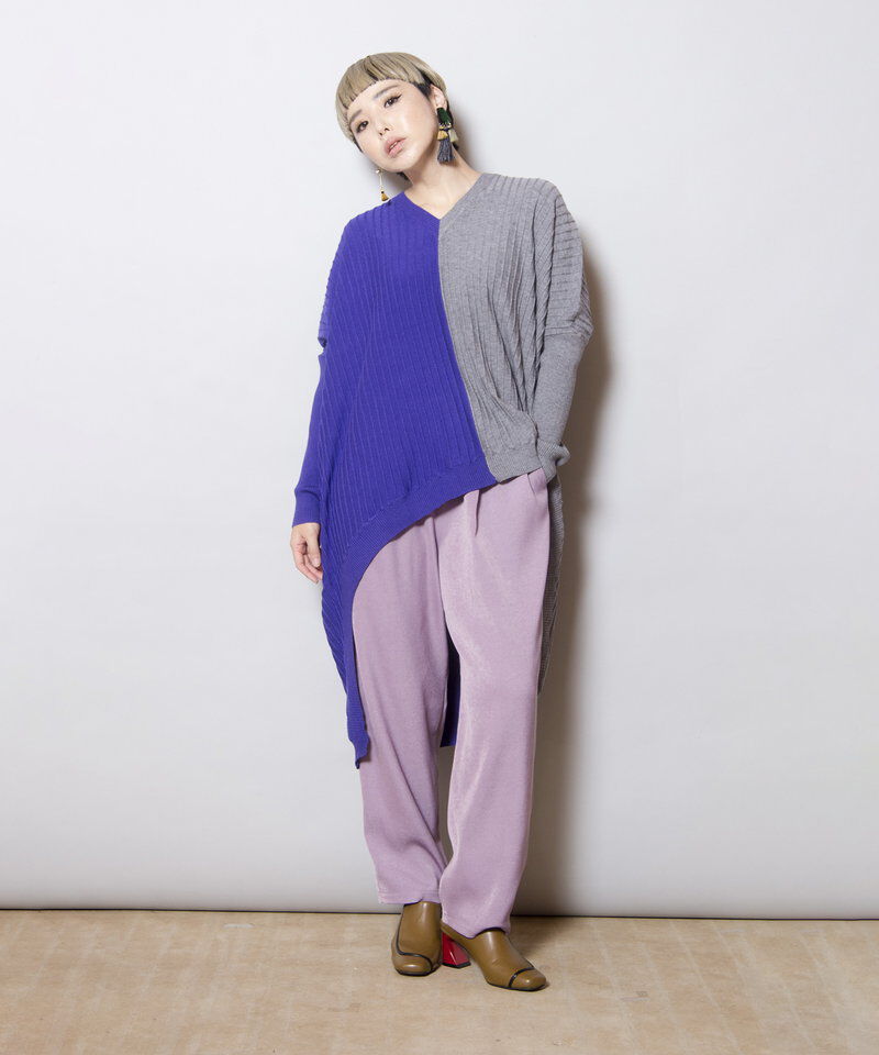  「ラウンドヘムリブニットプルオーバー」|ニット・セーター|